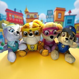 Lot of 4 Paw Patrol Plush Everest, Chase, Skye & Rubble Plush 6"